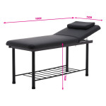 Κρεβάτι Μασάζ Φυσικοθεραπείας Σταθερό Μεταλλικό SuperOrtho Black με ανύψωση πλάτης εξεταστικό